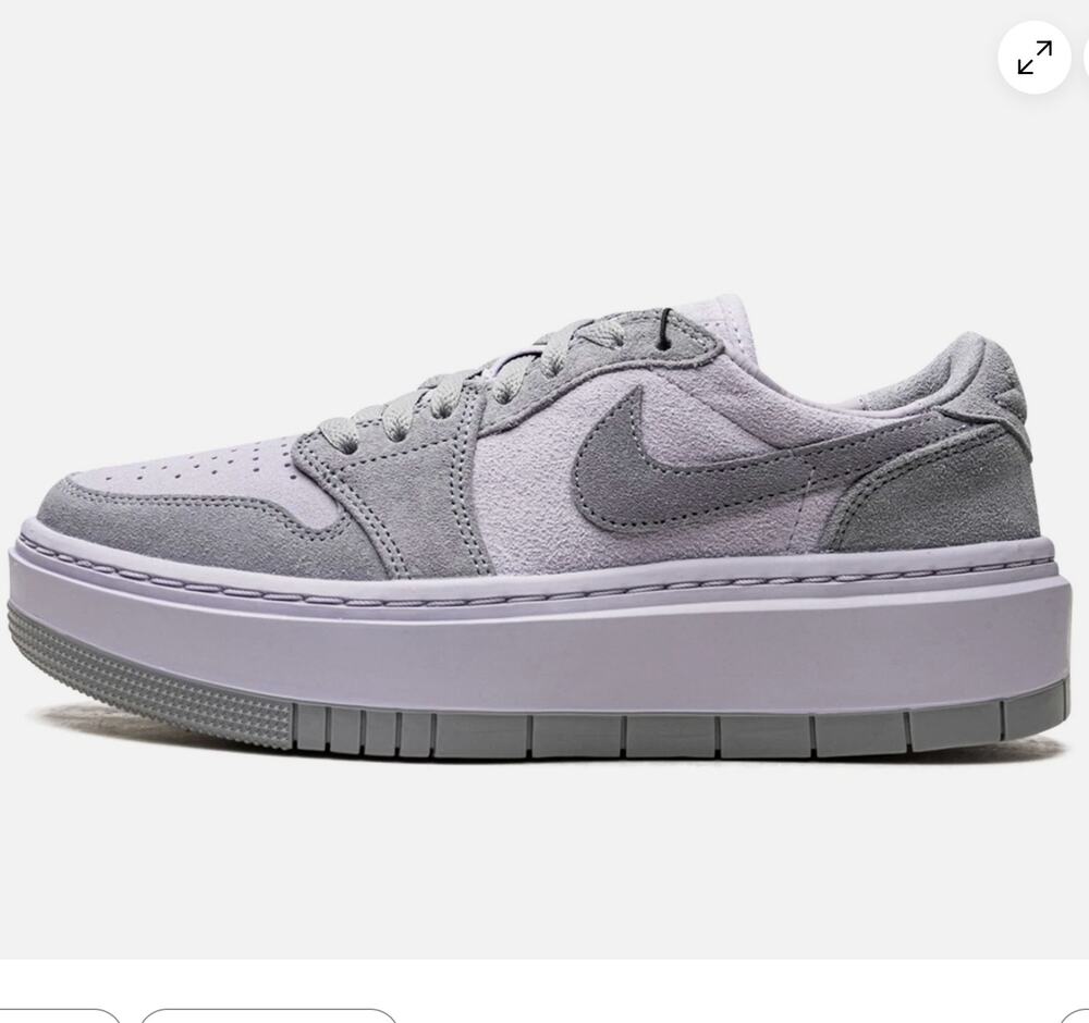 Nike Air Jordan 1 Elevate Low SE Womens 9 Gray Lavender Suede Platform